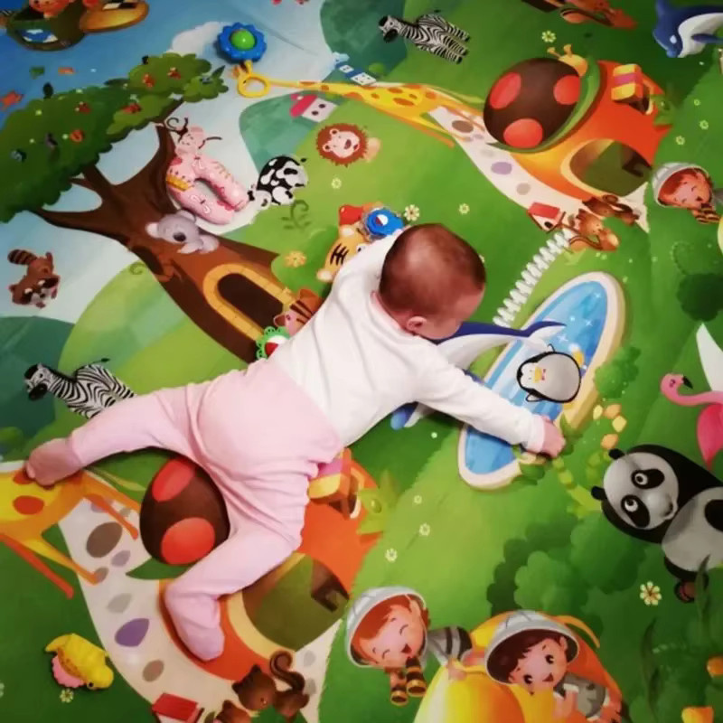 Weiche Boden Kleinkind Krabbeln Teppich, Spiel Aktivität Gym, Tiere, reversibel, Bunt / Mehrfarbig - Bild 2
