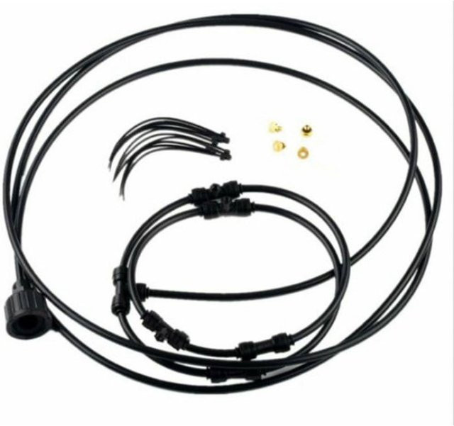 CosyHome Nebel-Kühlsystem mit Sprühring für Outdoor und Zuhause, Lüfter-Befeuchtungs-Set, 12 Zoll, Schwarz - Bild 1