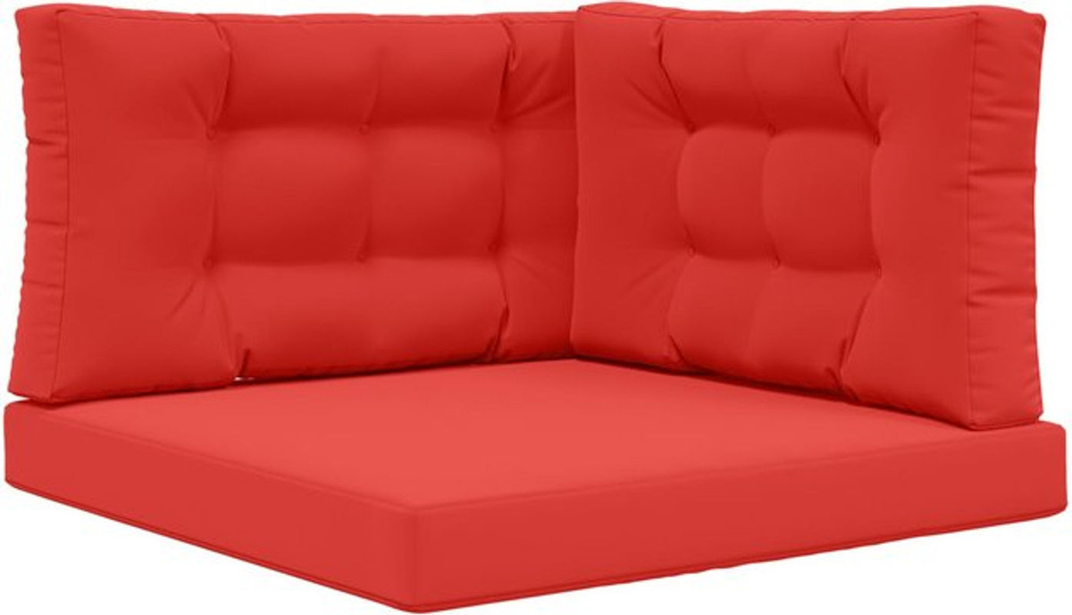 3er-Set quadratische Sofakissen für draußen von vidaXL in Rot aus Polyester - Bild 1