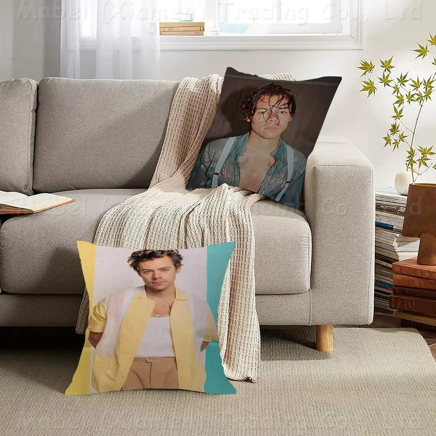Personalisiertes Kissen mit Bild und Text von Sängerin H-Harrys S-Styles zur Heimdekoration, B/B: 45 x 45 cm - Bild 2