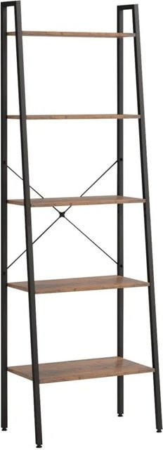 vidaXL Standregal mit 5 Böden in Dunkelbraun und Schwarz, B/T/H: 56 x 35 x 174 cm - Bild 1