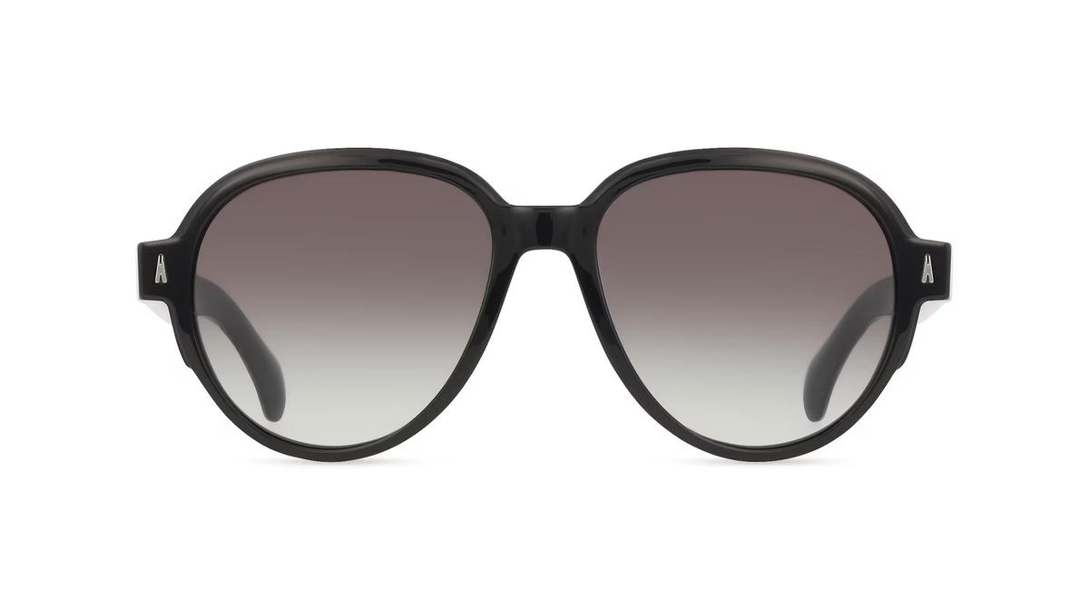 Moncler ME6005 SWANSPAN Sonnenbrille, Vollrand, Pilot, Acetat, Unisex, schwarz - Bild 1