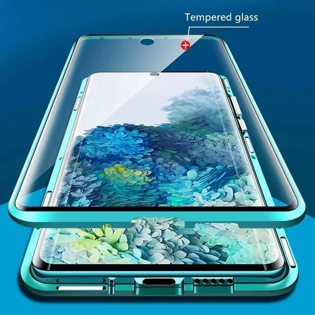 Magnetische 360 Grad Schutzhülle aus Glas und Metall für Huawei Mate 50 40 30 Pro Honor 60 50 Pro Huawei P50 P40 P30 Pro in Schwarz - Bild 1