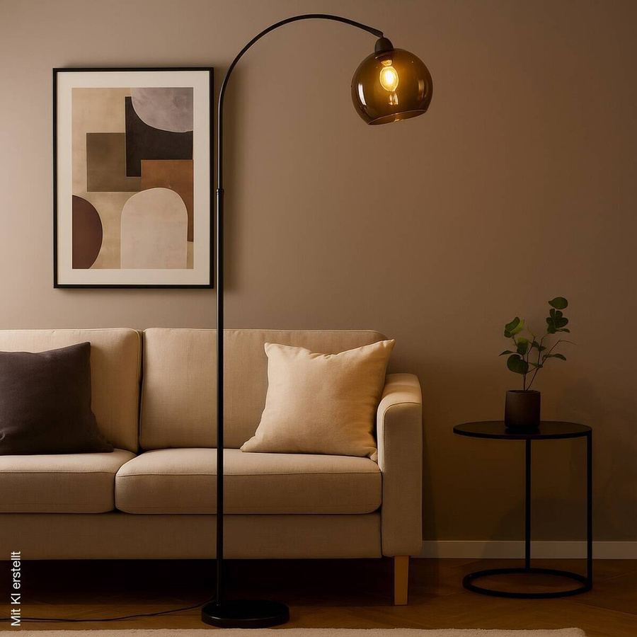 Pocoline Stehlampe Olga in Schwarz aus Metall mit E27 Fassung, B/T/H: 86 x 25 x 175 cm - Bild 4