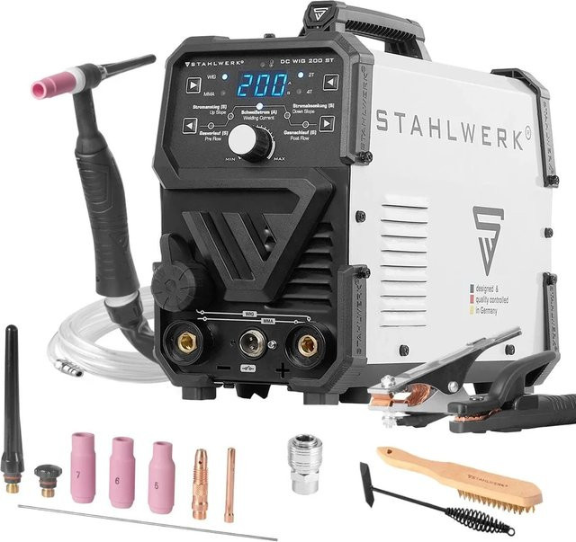 STAHLWERK Schweißgerät 2 in 1 Kombi DC WIG 200 ST ARC/MMA/E-Hand HF-Zündung 200A in Weiß - Bild 1