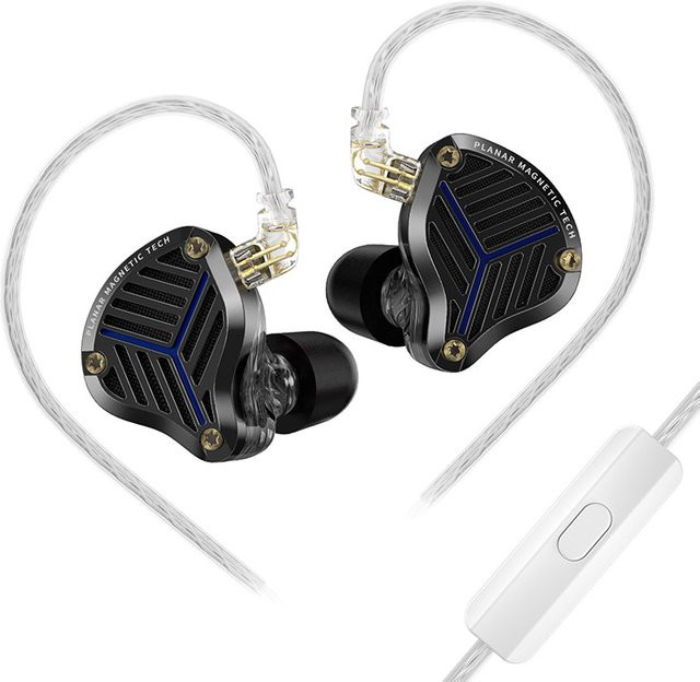 KZ PRX HiFi-In-Ear-Kopfhörer mit planarem Treiber, kabelgebundenes Headset mit Geräuschunterdrückung und austauschbarem Audiokabel in Schwarz - Bild 1