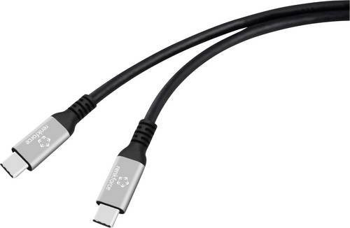Renkforce USB4 USB-C Kabel Schwarz, hochflexibles Silikon mit Aluminium-Stecker, Länge: 0,50 m, Modell RF-6820206 - Bild 1