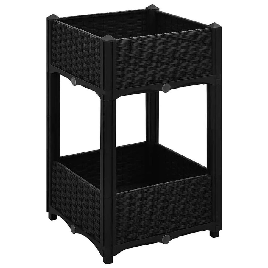Furnicato Hochbeet Schwarz aus Polypropylen B/T/H: 40 x 40 x 71 cm - Bild 2