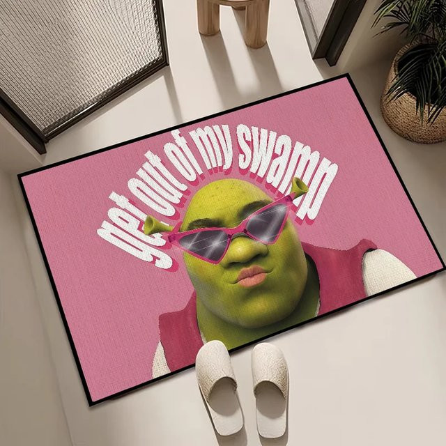 VIKAMA Fußmatte Shrek Green Face, rutschfester und waschbarer Teppich für Küche, Bad und Heimdekoration in Grün - Bild 1