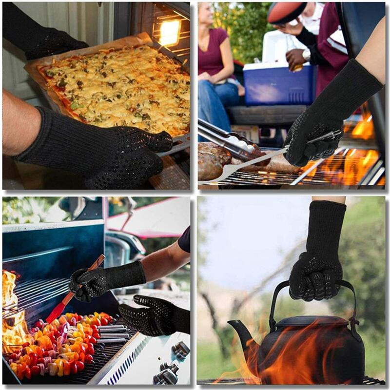 Hitzebeständige Grillhandschuhe von Yiran Furniture aus Silikon und Polyester für Küche, Smoker und Barbecue - Bild 4