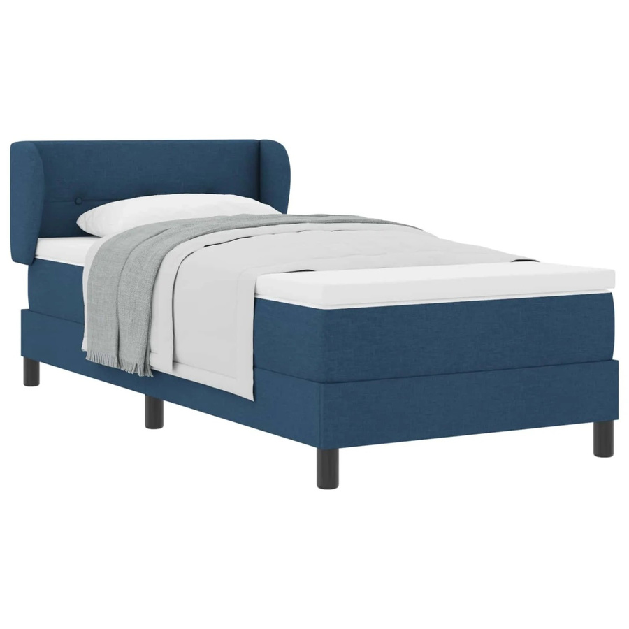 vidaXL Boxspringbett mit Matratze und Kopfteil in Blau, B/T/H: 90 x 200 x 140 cm - Bild 2