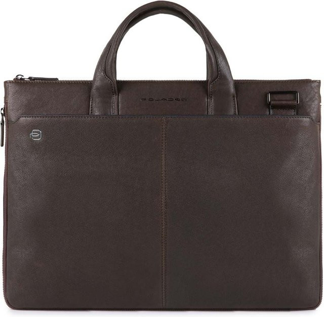 Piquadro Black Square Schmale Laptoptasche für 15.6 Zoll, erweiterbar, Dunkelbraun - Bild 1
