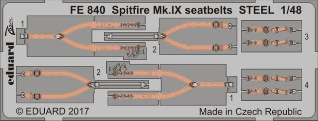Eduard Spitfire Mk.IX Seatbelts STEEL - Bild 1