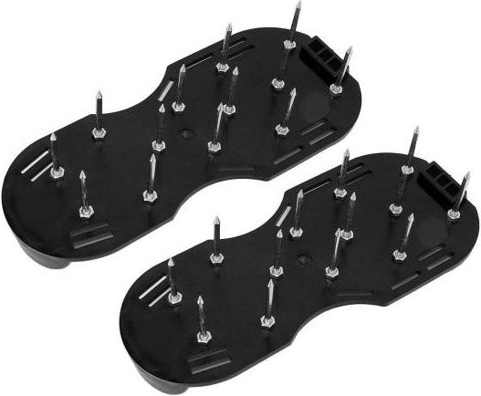 Rasenlüfterschuhe mit Edelstahlspikes in Schwarz zur Bodenlockerung für deinen Garten - Bild 1