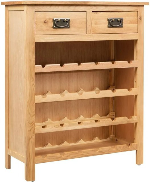 vidaXL Weinschrank aus Eiche Massivholz und MDF in Braun, B/T/H: 72 x 32 x 90 cm - Bild 1