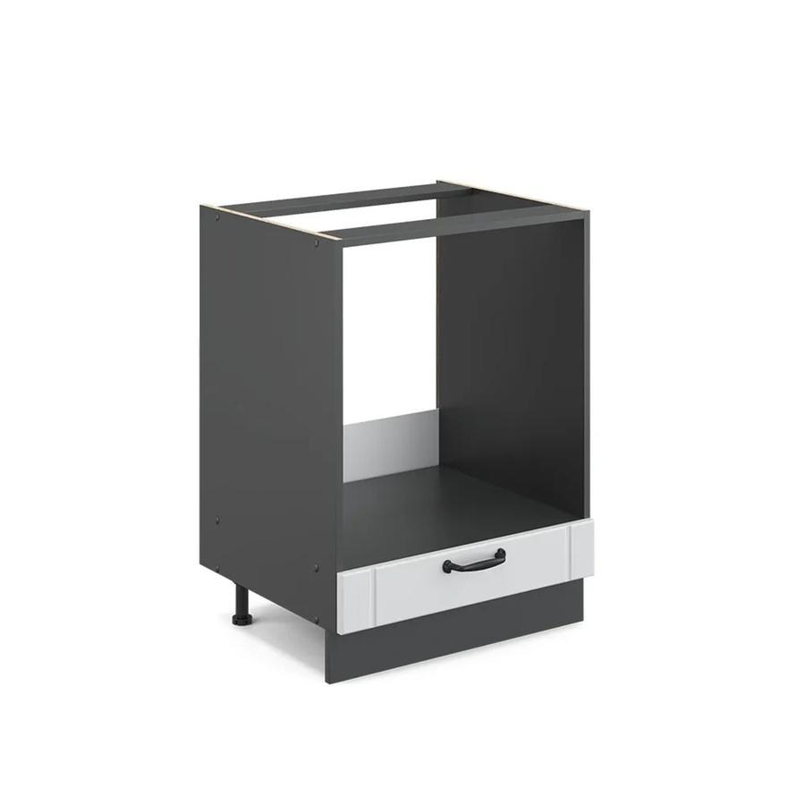 Vicco Herdumbauschrank Fame-Line in Weiß und Anthrazit im Landhausstil mit Soft-Close-Türen, Breite: 60 cm - Bild 2