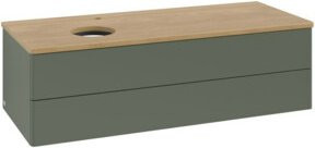 V&B Waschtischunterschrank Antao mit Beleuchtung in Eiche Honig lackiert, B/T/H: 120 x 50 x 50 cm - Bild 1