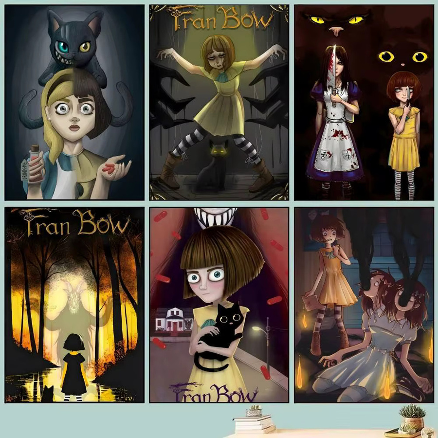 Selbstklebendes Fran Bow Anime Poster aus Papier, wasserfest, Mehrfarbig - Bild 2