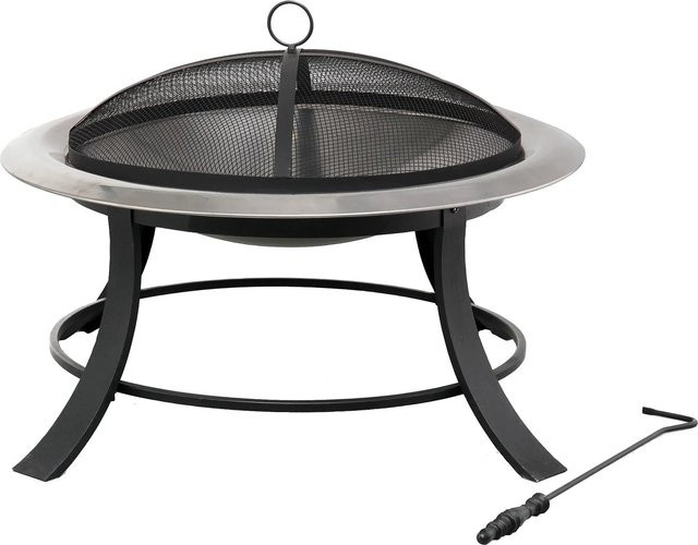 Tepro Feuerstelle Silver City in Schwarz und Edelstahl, B: 74 cm, H: 74 cm, T: 50 cm - Bild 1