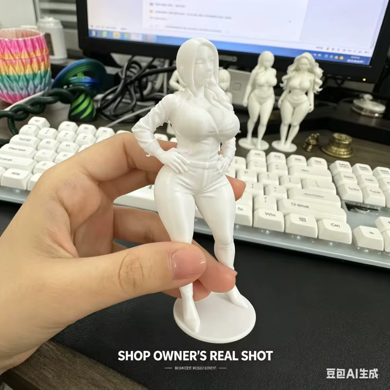 CELEBON Minimalistische Weibliche Skulptur in Weiß, 3D-gedruckte Dekofigur für dein Zuhause und den Schreibtisch - Bild 5