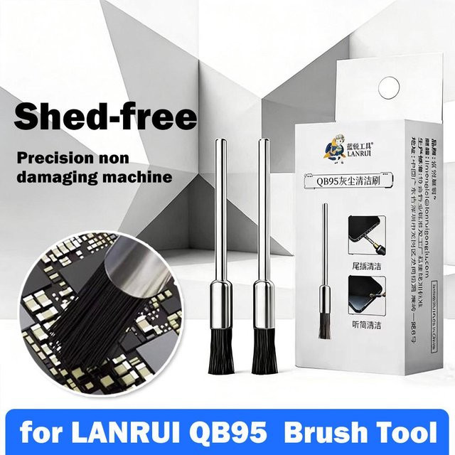 Lanrui QB95 Staubreinigungsbürsten Set für Mobiltelefone und PCB Motherboard Reparatur, 10 Stück, 2,35 mm und 3,0 mm - Bild 1