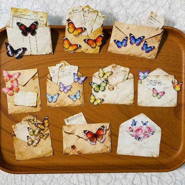 10 Stück Vintage-Papieraufkleber in Multicolour für Journaling und Scrapbooking - Bild 1