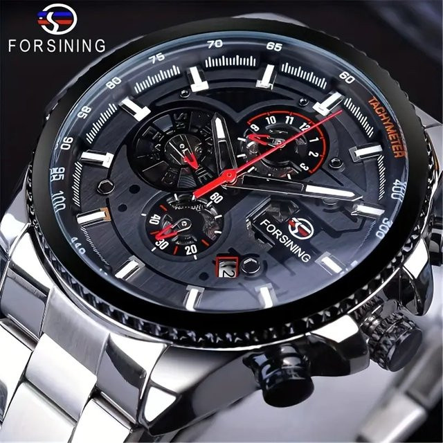 FORSINING Armbanduhr, Automatik, Edelstahl, Weiß, Herren - Bild 1