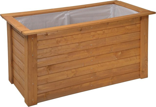 Gaspo Hochbeet Gmünd Honig aus Holz in Braun oder Grau, B/T/H: 146 x 74 x 74 cm - Bild 1