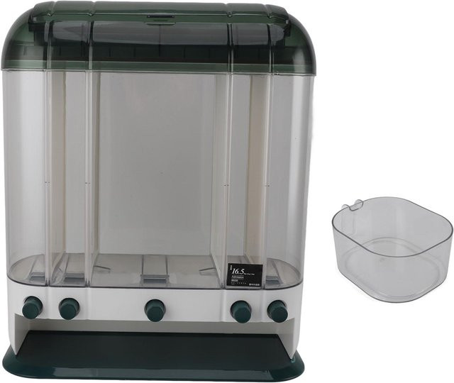 Luftdichter Reisspender von Aimo in Grün, transparentes 16,5 kg Fassungsvermögen für Mehl und Vorräte - Bild 1