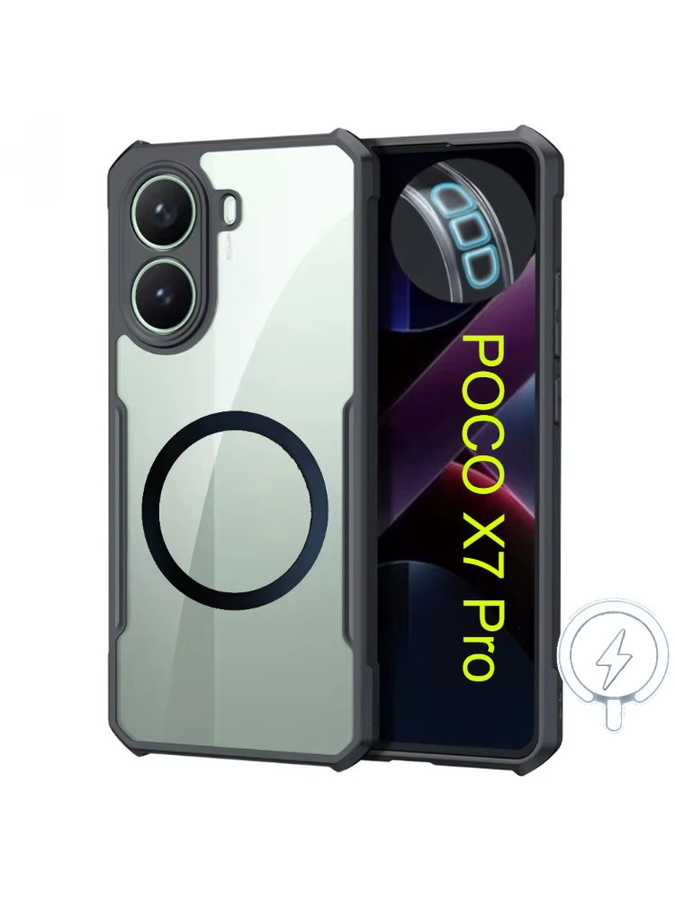 MagSafe Magnetische Schutzhülle für Xiaomi POCO X7 X6 X5 Pro und Xiaomi 17 15 14T Pro in Transparent mit Airbag Anti-Drop Schutz - Bild 5