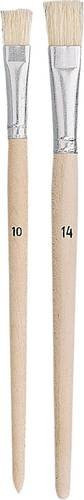 ZAHN Flachpinsel-Set aus Schweineborsten mit Holzgriff in Beige, 10-teilig - Bild 1