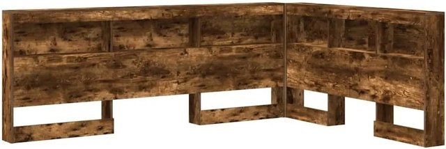 vidaXL Aufbewahrungskopfteil modern in Raucheiche mit integriertem Regal und USB-Ladeport, B/H/T: 167,5 x 76,5 x 76,5 cm - Bild 1