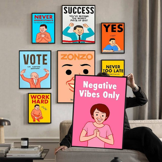 Joan Cornella Vintage Poster Retro Aufkleber aus Kraftpapier für deine DIY Zimmer Dekoration - Bild 1