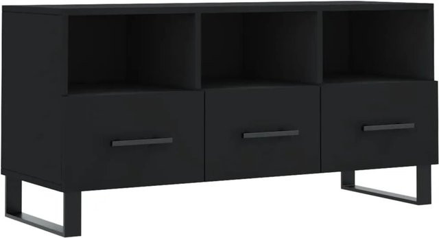 vidaXL TV-Schrank Modell 3 in Schwarz aus Holzwerkstoff und Eisen, B/T/H: 102 x 36 x 50 cm - Bild 1
