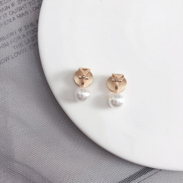 Wucifang Jewelry Perlenohrringe, weiße Kunstperlen, Messing, Damen - Bild 1