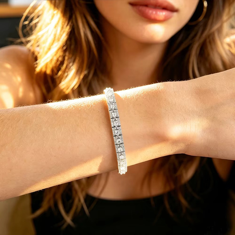 HORRIPAL Tennisarmband, Moissanit, 925 Silber, Unisex - Bild 5