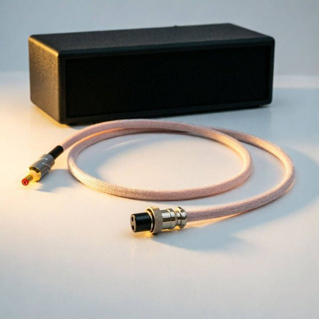 Preffair HiFi OCC Versilbertes DC-Stromkabel mit GX16-2P auf 5,5x2,5mm in Silber für DAC und Verstärker - Bild 1