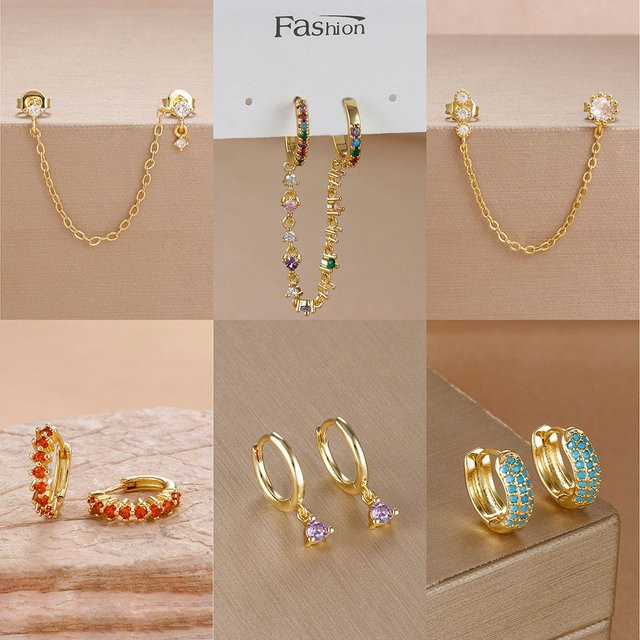Maodane Ohrring Edelstahl, Zirkonia, Gold, Damen - Bild 1