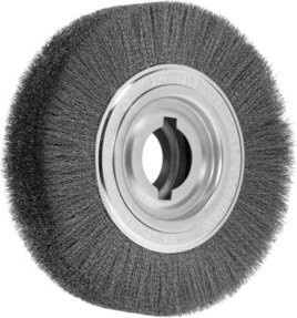 Lessmann Entgrat-Rundbürste aus Stahldraht, Farbe Grau, Durchmesser: 25 mm, Besatzbreite: 60 mm - Bild 1