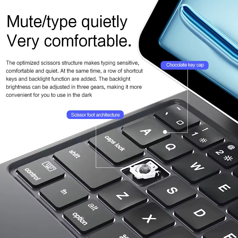 Apple Magic Keyboard Hülle für iPad Air 11 mit Smart Trackpad Tastatur in Schwarz (QWERTZ DE) - Bild 4