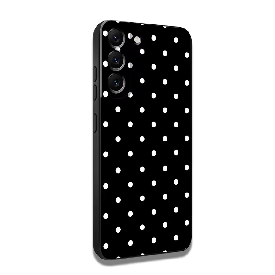 Luxuriöse Samsung Handyhülle mit Polka Dots Design in Schwarz für Galaxy A22 A52 A35 A26 A72 A36 A24 A55 A51 A73 A23 A53 A32 A25 A71 A41 - Bild 5