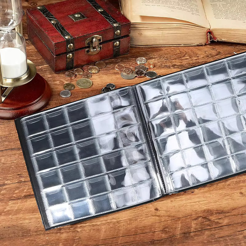 Münzensammelalbum für 480 Euro-Münzen, schwarzes Sammelbuch aus Kunststoff für Medaillons, Abzeichen und Dollar-Organizer - Bild 2