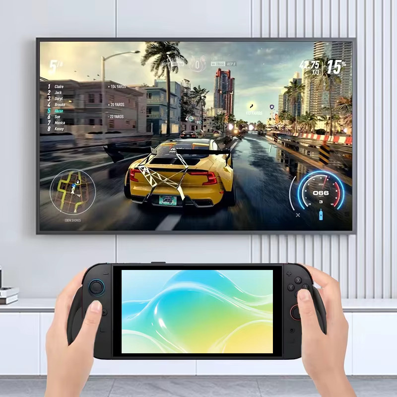 DATA FROG Handgriff und Schutzhülle für Nintendo Switch und Switch OLED, rutschfester Controller-Halter in Schwarz - Bild 2