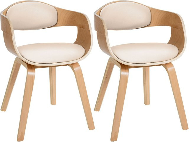 CLP 2er-Set Esszimmerstühle Kingston aus Kunstleder und Holz mit ergonomischer gepolsterter Rückenlehne - Bild 1