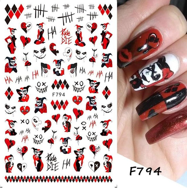 TianJinGeErLiShangMaoYouXianGongSi Nagel Design Aufkleber, Grün, Cartoon Schädel Geist, Unisex - Bild 1