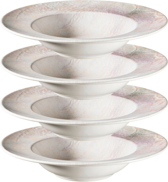Mäser Pastateller-Set Aquarellia aus Steinzeug in Weiß und Lila - Bild 1