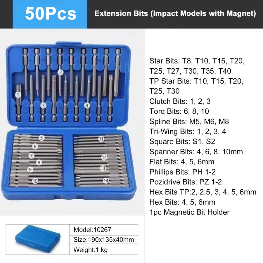 KKMOON 50-teiliges Schraubendreher Bit Set mit extra langen magnetischen Bits für Sicherheit und Präzision - Bild 4