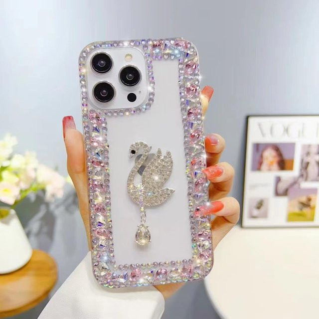 Luxuriöse Bling Strass Hülle für Samsung Galaxy S24 S23 S22 S21 S20 Ultra S23 FE A55 A35 A25 A05 A53 A54 A52 A13 A14 A15 Diamant Cover in Rosa - Bild 1