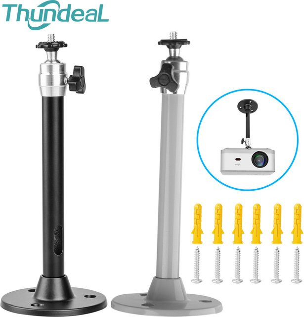 Thundeal verstellbare Metallhalterungen für Überwachungskameras mit 6 mm Gewinde und 1/4 Schraubenloch, Schwarz oder Weiß, 21 cm - Bild 1