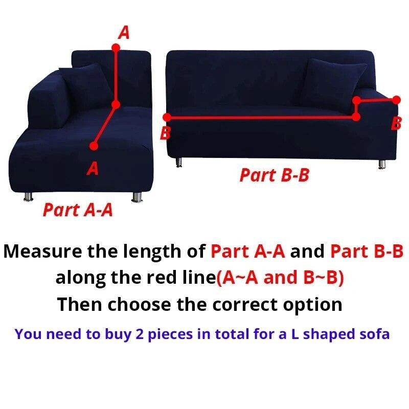 Your Warm Home Ecksofa-Bezüge aus elastischem Spandex in Blau mit geometrischem Muster, 2er-Set, Breite: 90-140 cm - Bild 4